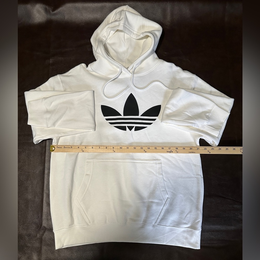 Adidas Originals Trefoil Hoodie – Black Logo on White – Size M – NWT - Picture 5 of 6